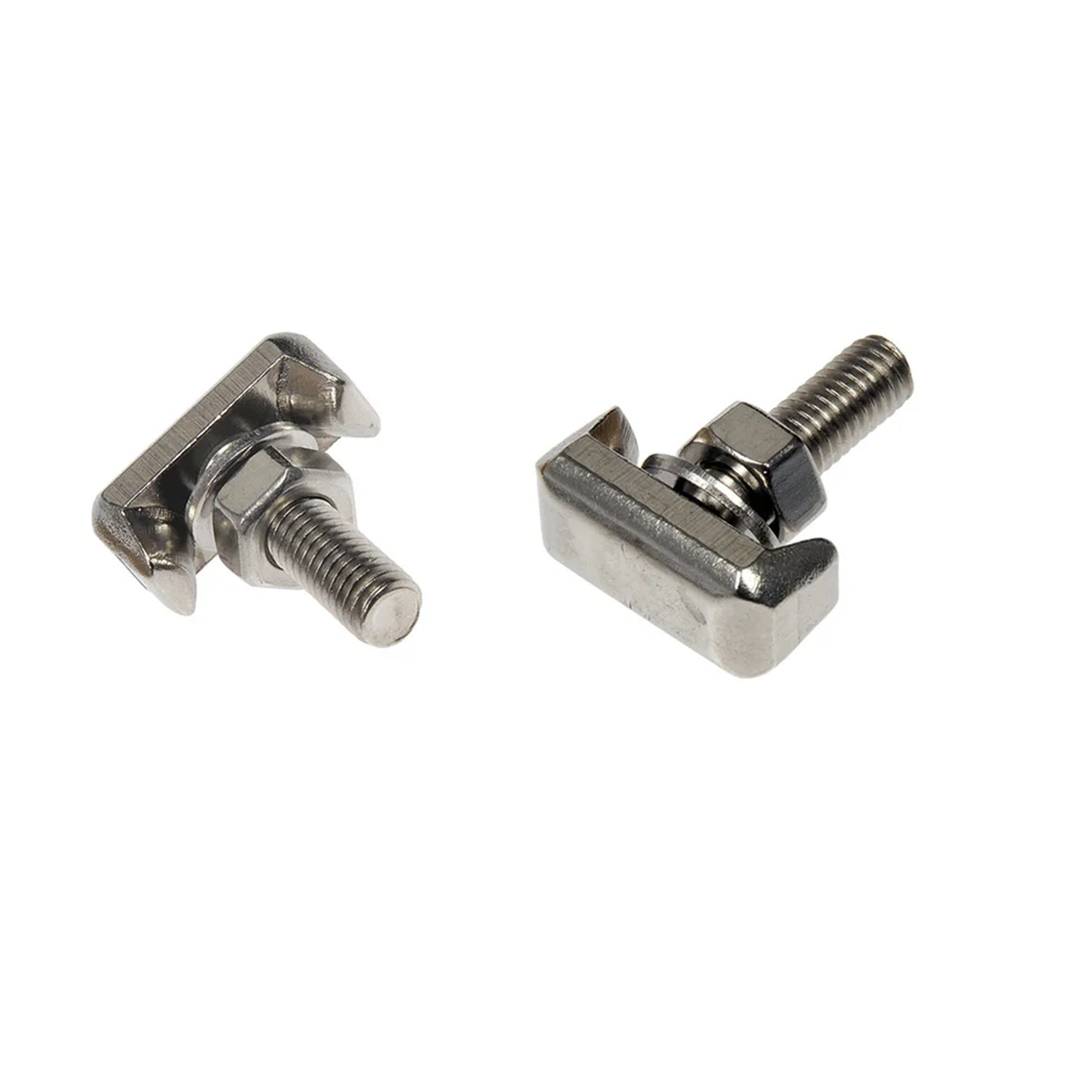 2pcs Battery Cable Terminal Connectors Car T-Bolt Stainless Steel Batteries Cables Connectors Replace 19116852 Bolt Practical