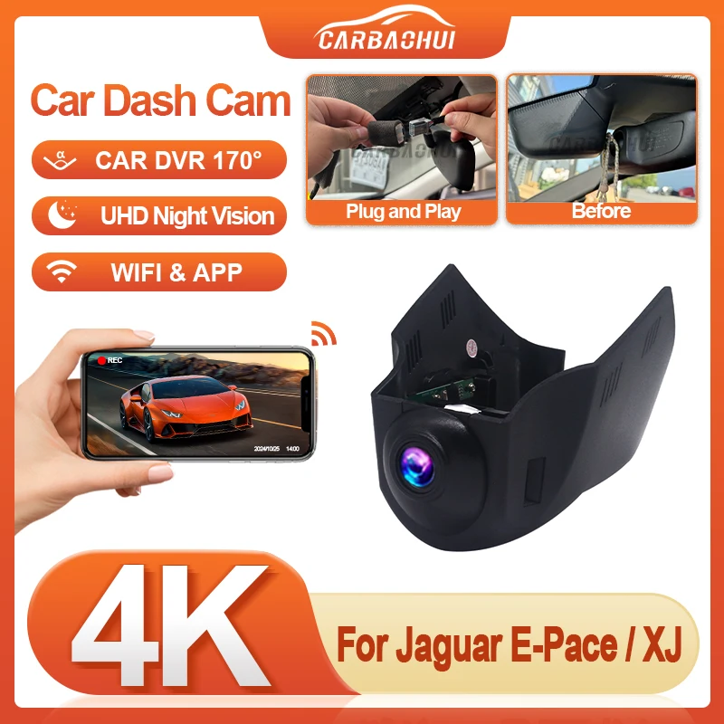 plug-and-play-dash-cam-per-jaguar-e-pace-x540-2018-2023-per-jaguar-xj-xj-l-x351-2016-2021-registrazione-in-loop-4k-auto-dvr-wifi