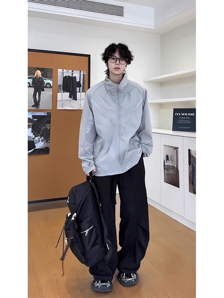 

American Sle Outdoor Men's Sun Protection Clothing Set Ice Silk Casual Pants Stand Collar Sports Sun Protection Full Set