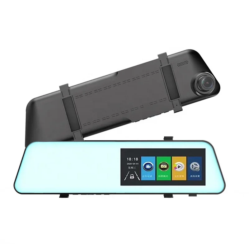 

Black ultrathin Rearview mirror drive recorder starlight night vision Touch screen 170 degrees Car Camera Dash Cam