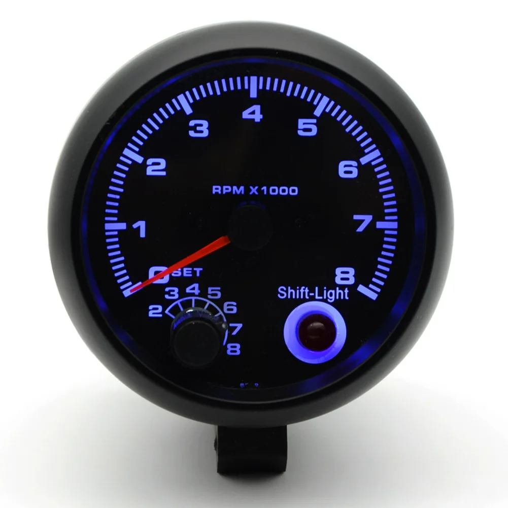 12V Car Tachometer Engine Speed Gauge with Shift Lamp Compatible with 4 6 and 8 Cylinder Engines for Automotive Dashboard