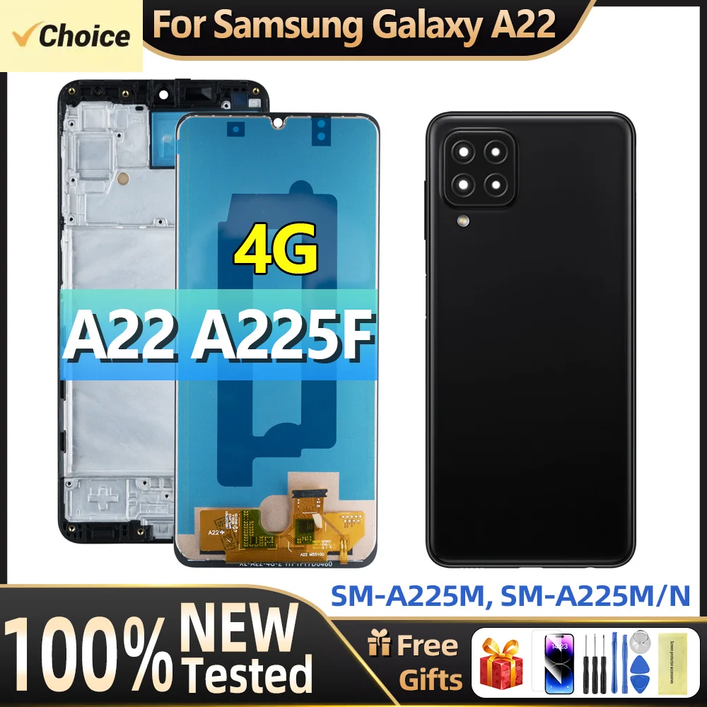 100% Test Super AMOLED For Samsung Galaxy A22 4G A225F A225F/DS A225 LCD Touch Screen Digitizer Repair Parts For Samsung Display