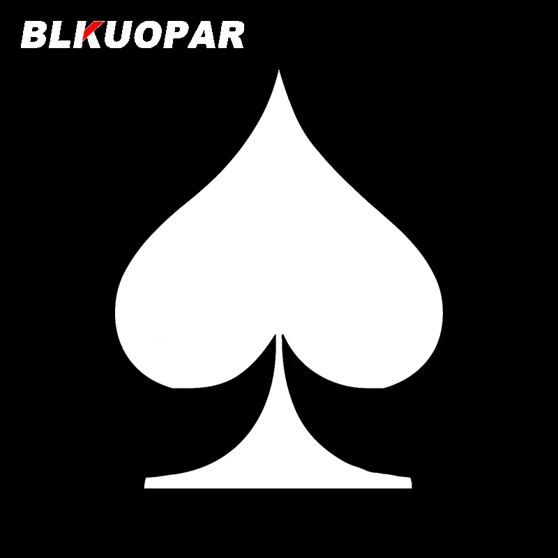 BLKUOPAR for Spade Symbol Car Stickers Cartoon Sunscreen Decals Vinyl Refrigerator Skateboard Decor Car Door Protector