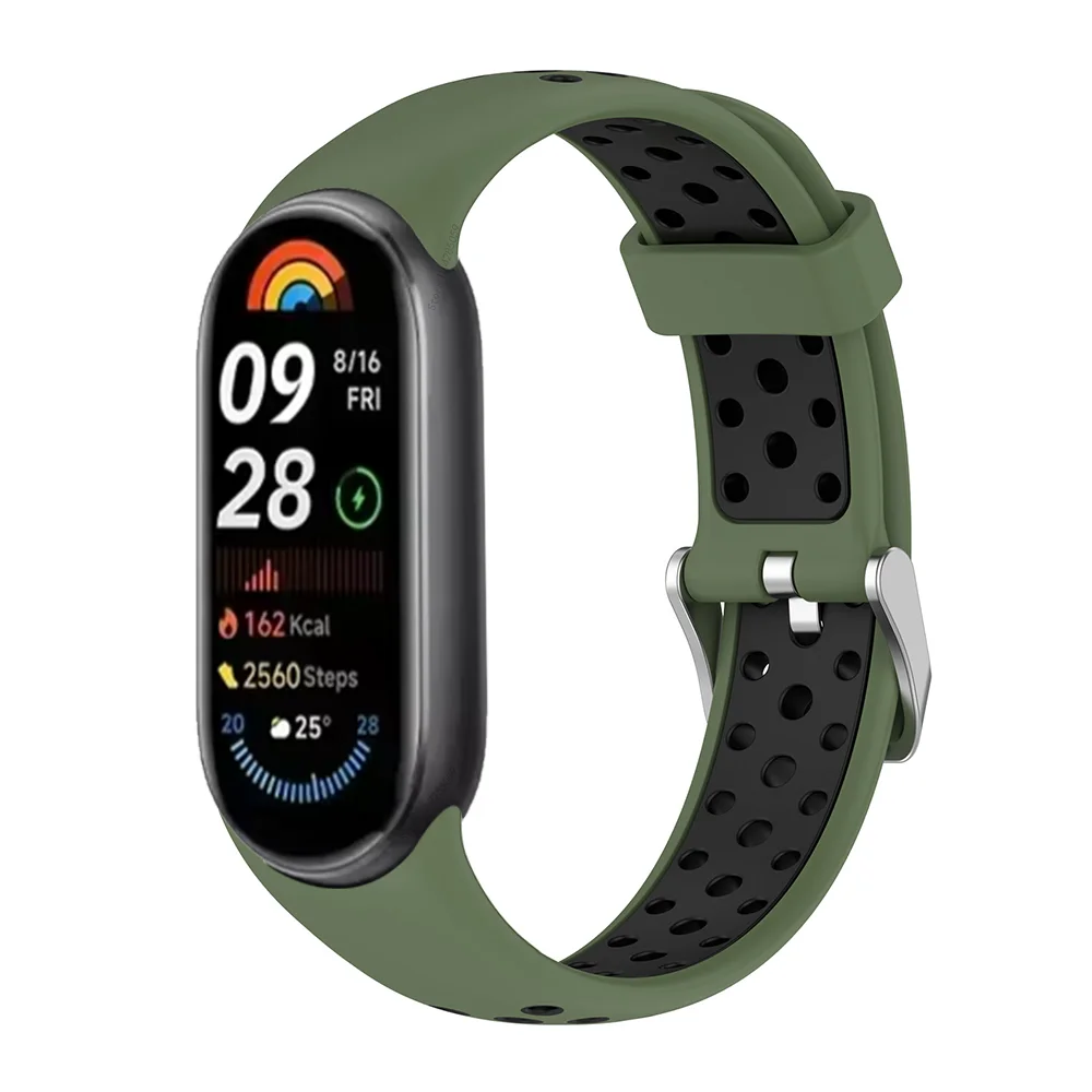 For Xiaomi Smart Band 9 Two-Color Breathable Watchband Replacement Bracelet For Xiaomi Mi Band 8 9 Silicone Strap Accessories