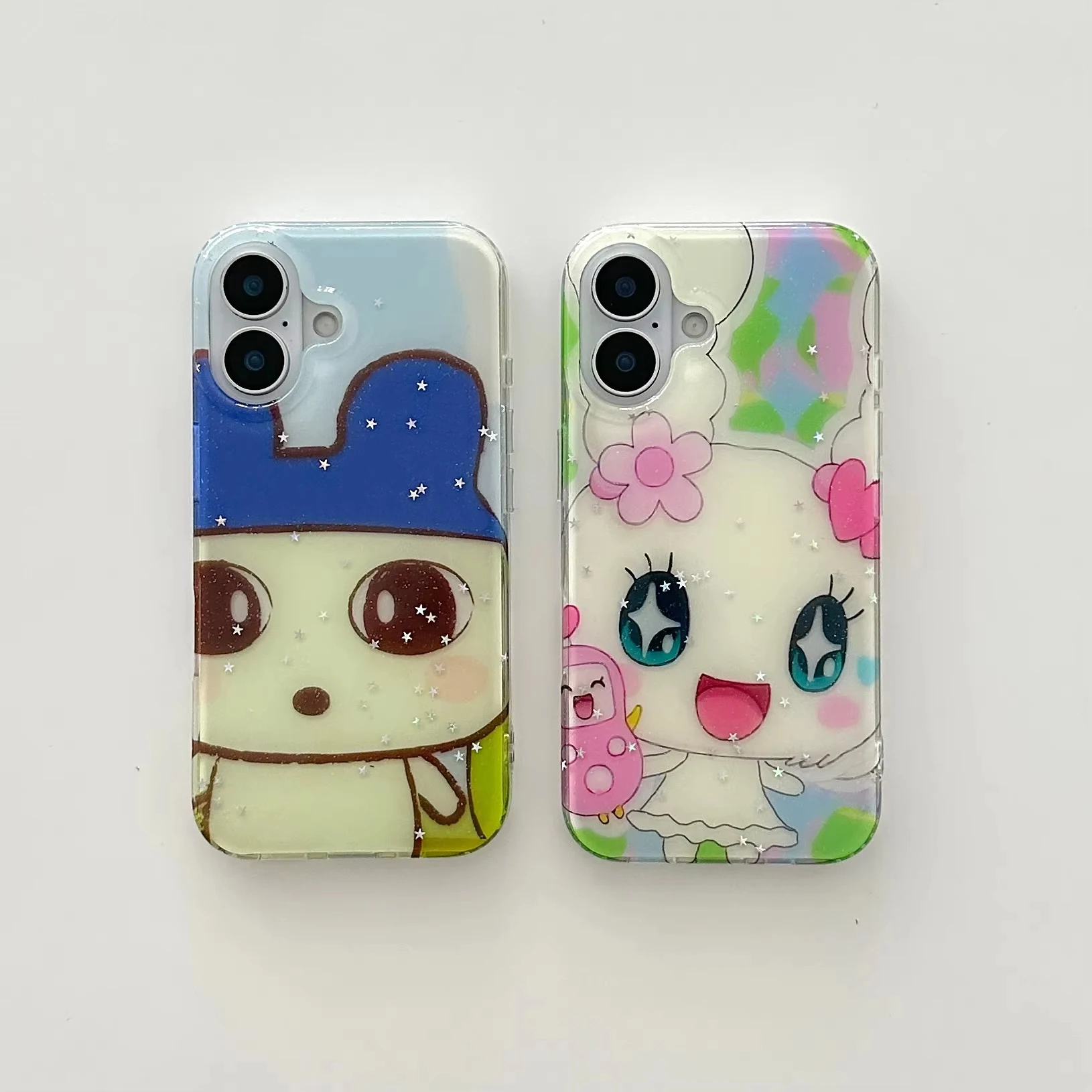 Funda de teléfono de dibujos animados Kawaii coreanos de moda Ins para iPhone 16 Pro Max 15 14 Plus 13 12 Pro 11 funda trasera transparente de silicona a prueba de golpes