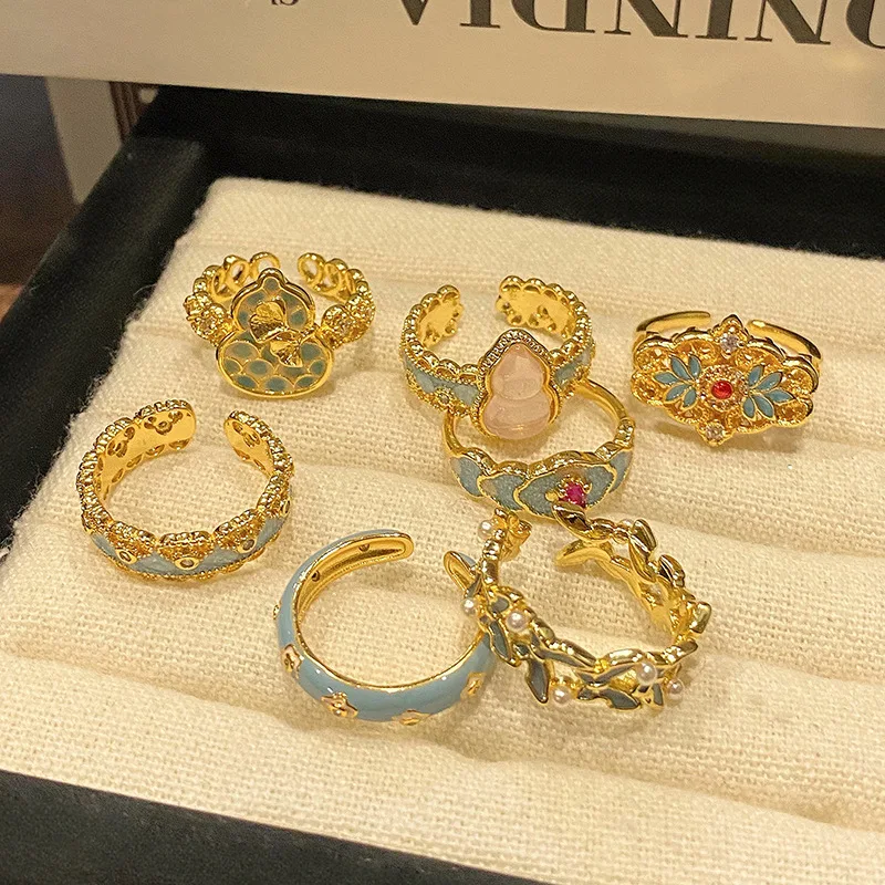 القرون الوسطى ضوء الفاخرة تنوعا رائعة بالتنقيط النفط الدائري النمط الصيني المد الوطني المينا المحروقة الأزرق الدانتيل القرع افتتاح حلقة