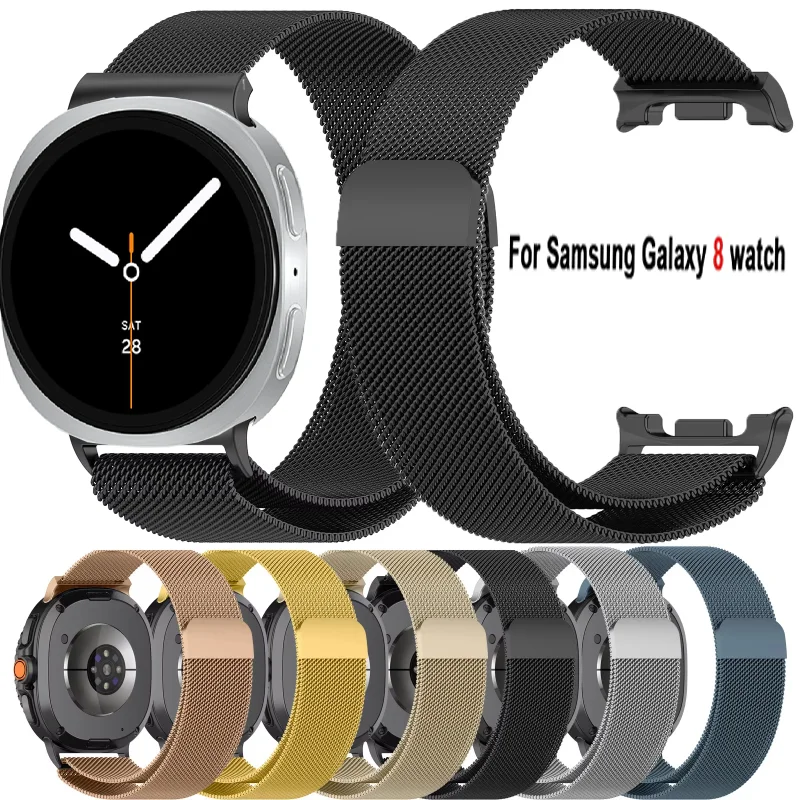 Loop milanês para samsung galaxy watch 8 44mm 40mm pulseira de aço inoxidável pulseira magnética galaxy 8 clássico 46mm cinta