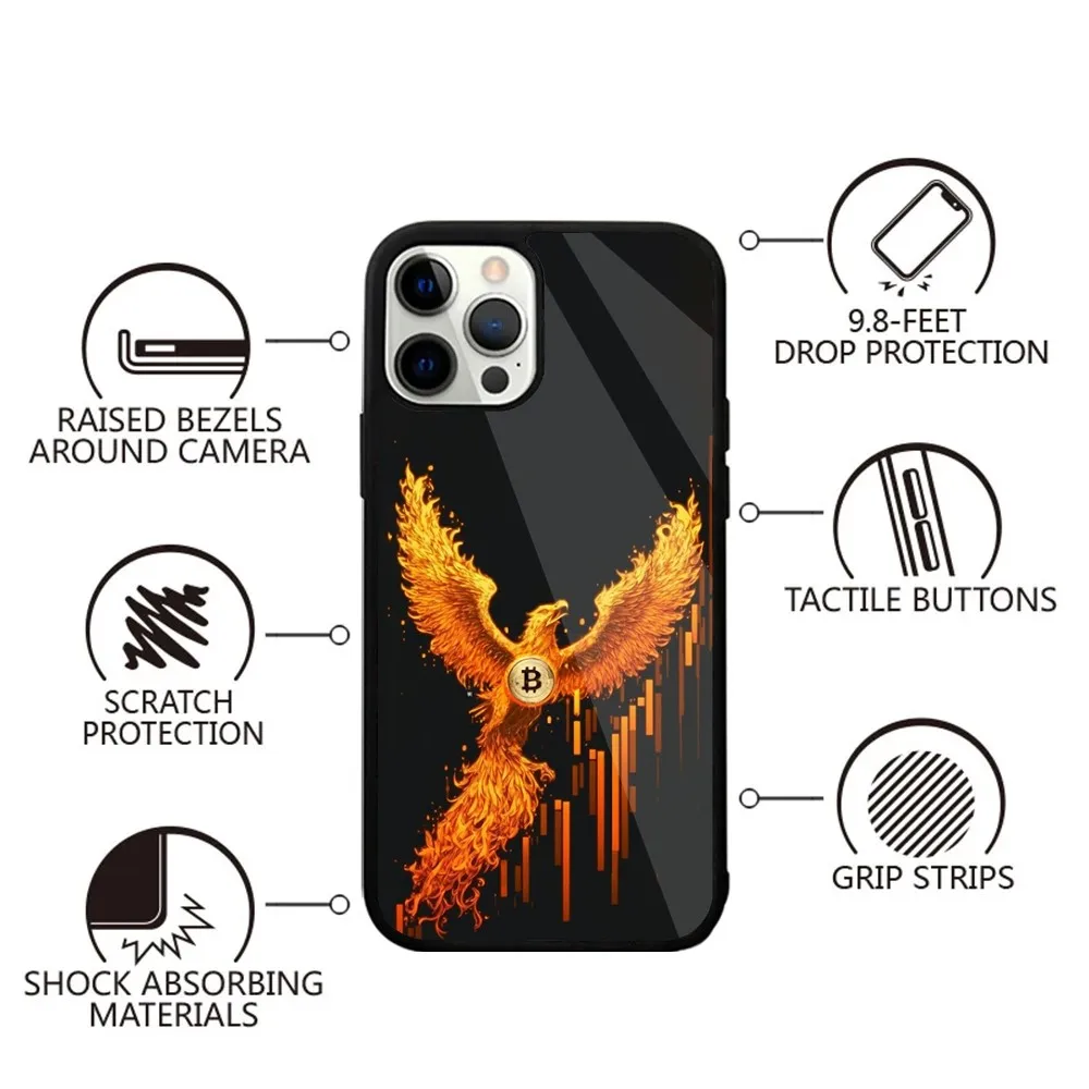 Wealth Money B-Bitcoin fenix Phone Case For iPhone 16,15,14,13,12,11,Plus,Pro,Max,Mini Magsafe Magnetic Wireless Charging