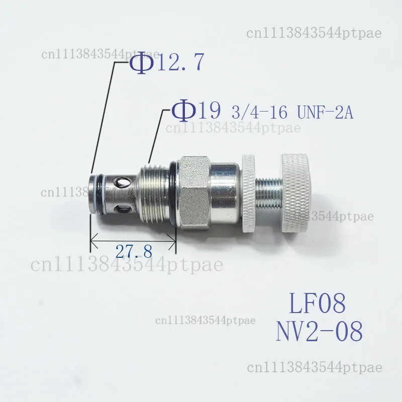Lf08/nv2-08 two-way threaded cartridge throttling flow regulating valve view 2