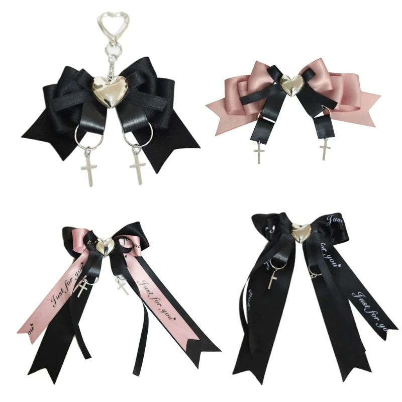 อะนิเมะแม่บ้าน Barrettes เครื่องแต่งกาย Bowknot ผมคลิปคอสเพลย์ Bowtie Hairpin ธีมสาวปาร์ตี้คลิปด้านข้าง 2000s Headpieces