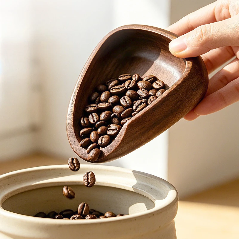 Sandblasted Billy Wood Coffee Bean Dosing Tray for Scale, Hand Drip Coffee Tool, Simple Household Use