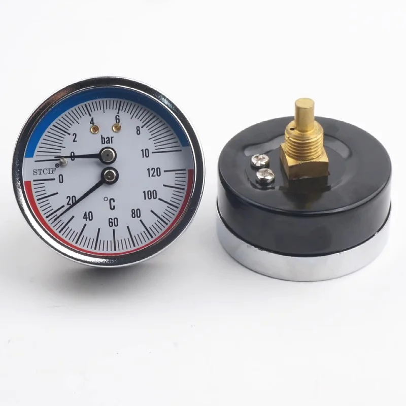 120℃ Temperature And Pressure Integrated Gauge Pressure 10KG 16KG Water Heating Pressure Gauge