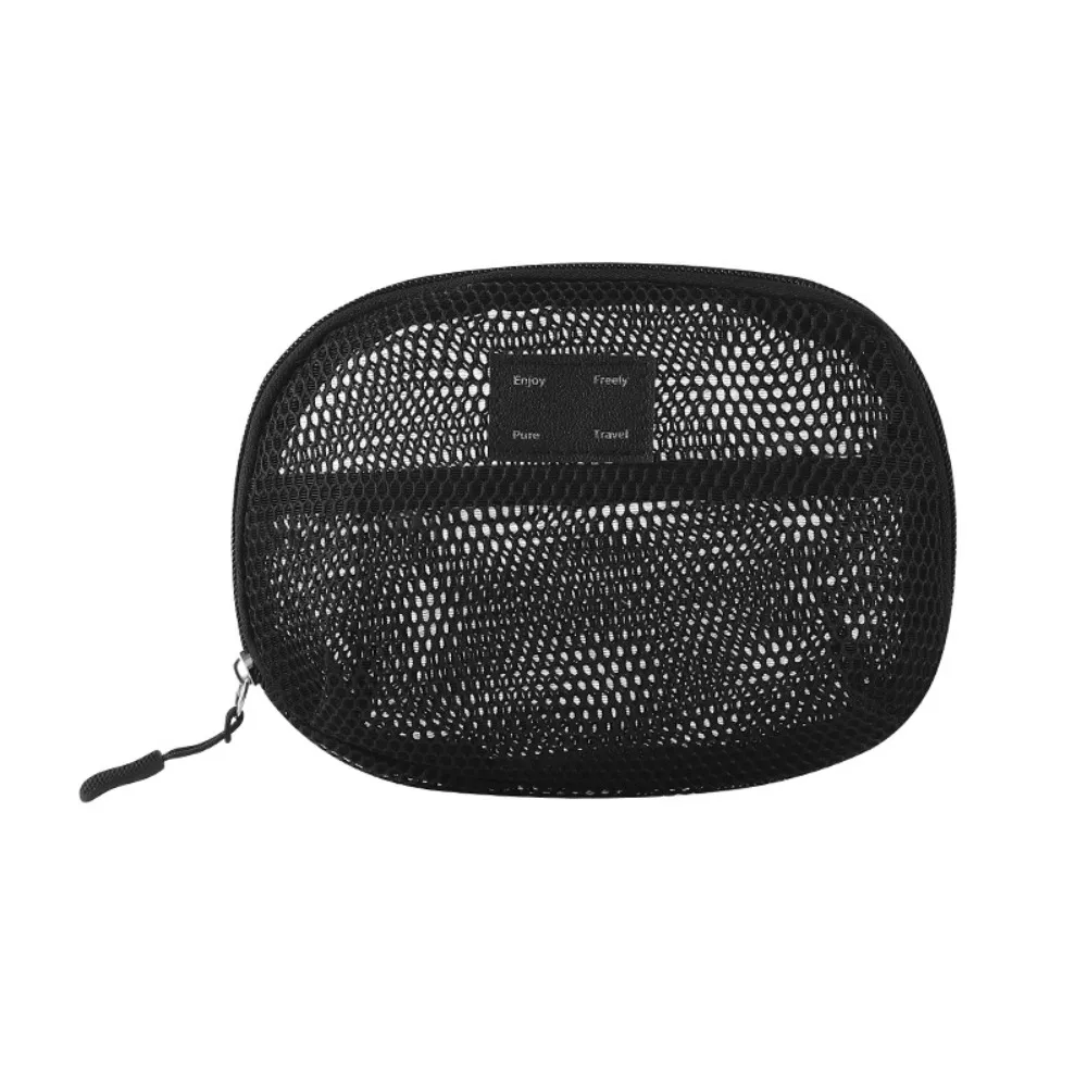 Casual Nylon Cosmetic Bag With Zipper Mesh Mesh Makeup Bags Hand-held Multipurpose Storage Pouch Women