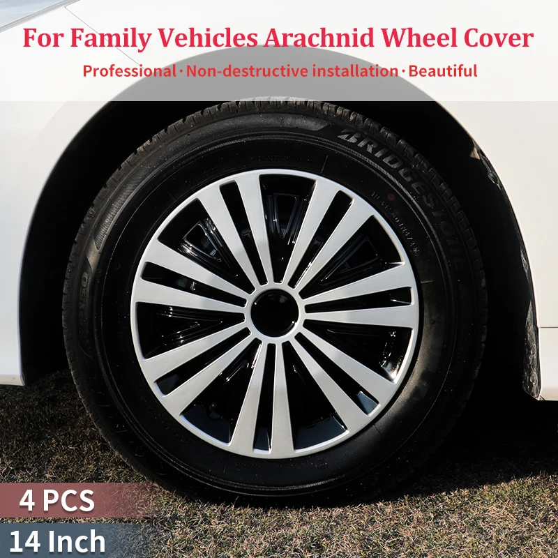 14inch Arachnid Style Hub Cap Cover for Iron Rim Wheel Cover Set of 4 Steel Wheel Cover Replacement Hubcap for R14 Tire