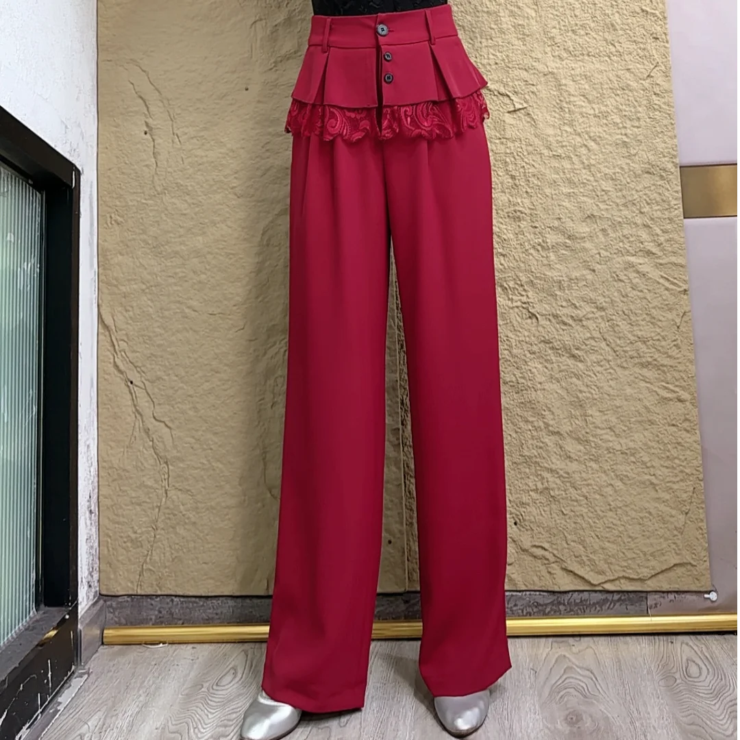 slimming-high-waist-long-pants-for-women-dancing-skirt-pants-drapey-style-fitness-square-dancing-trousers-polyester-fabric