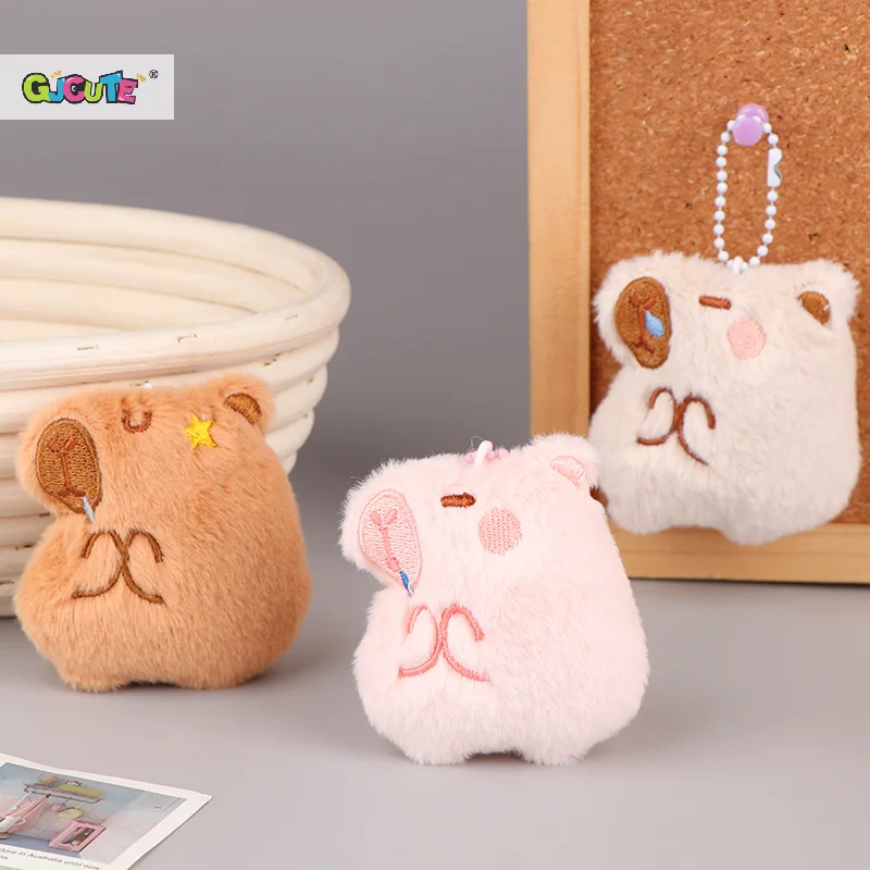 Carino Capibara peluche ciondolo cartone animato Capibara bambola di pezza portachiavi auto portachiavi zaino borsa Decor regalo per bambini