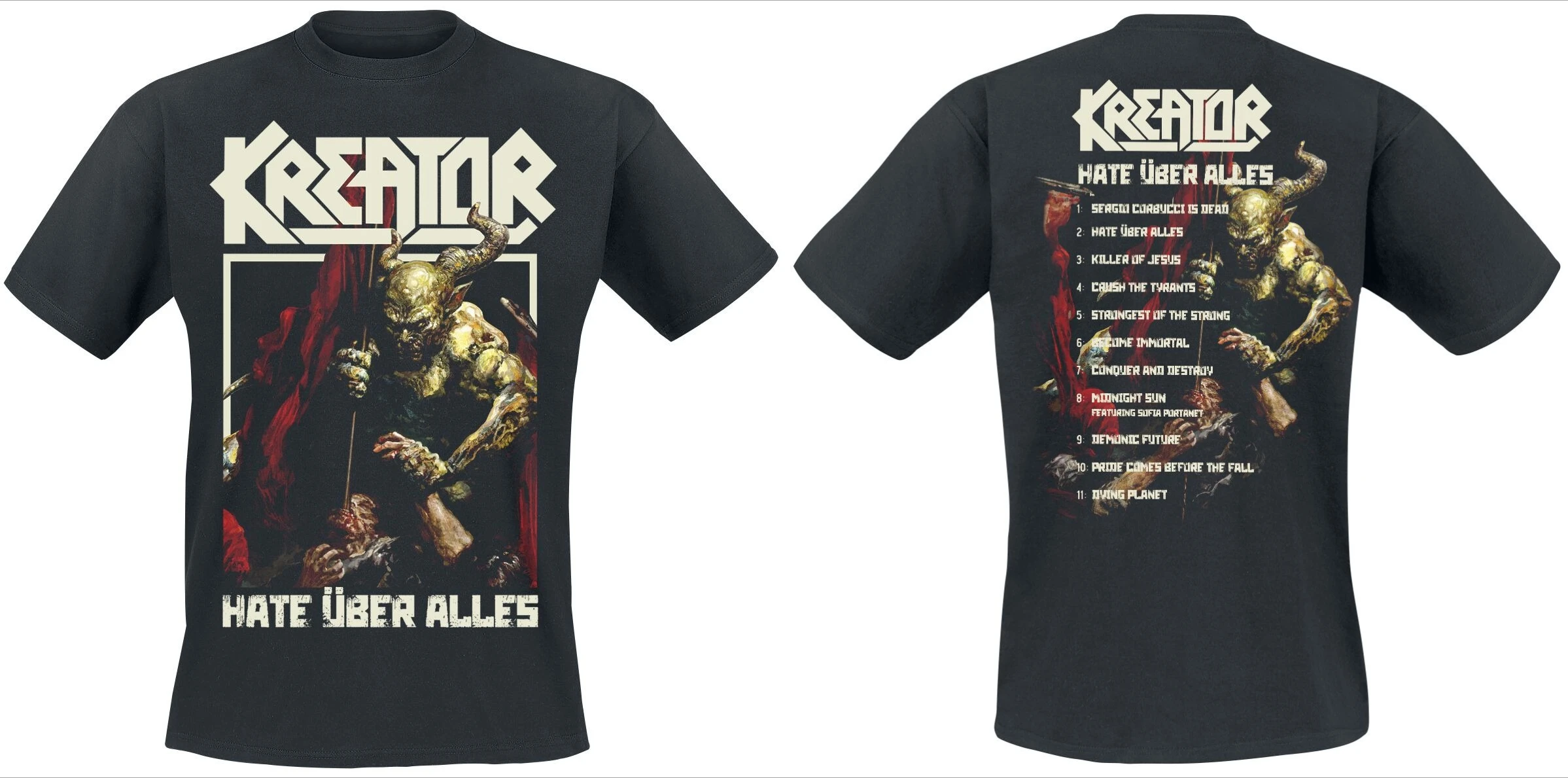 2026 Best Kreator Demon Battlefield Printed T-shirt Thrash Metal Band Style Daily T-shirt  Suitable for Both Men and Women