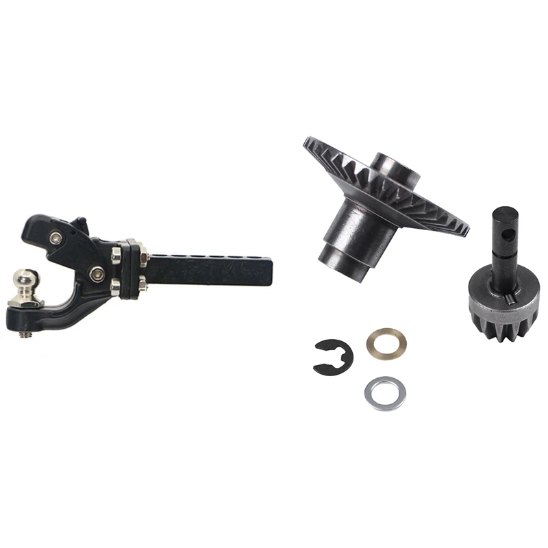 Hitch Trailer Hook With 13T 38T Crown Gear Motor Differential Main Gear Combo,For 1:10 Scx10 90046 Traxxas Rc Car