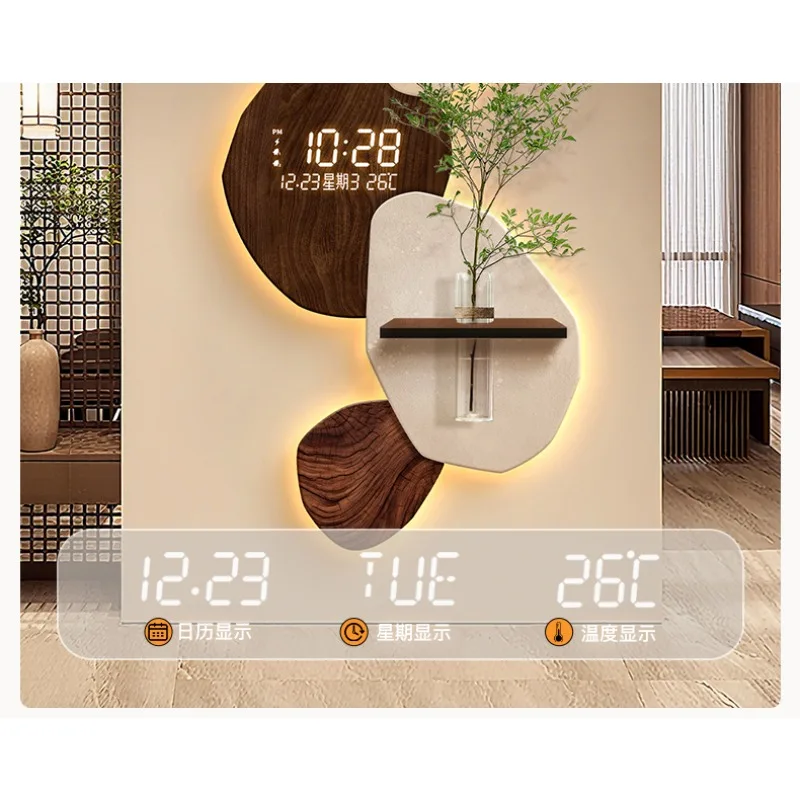passage of time, the entrance wall clock,  ancient style, the advanced sense of perpetual calendar, the electronic clock,