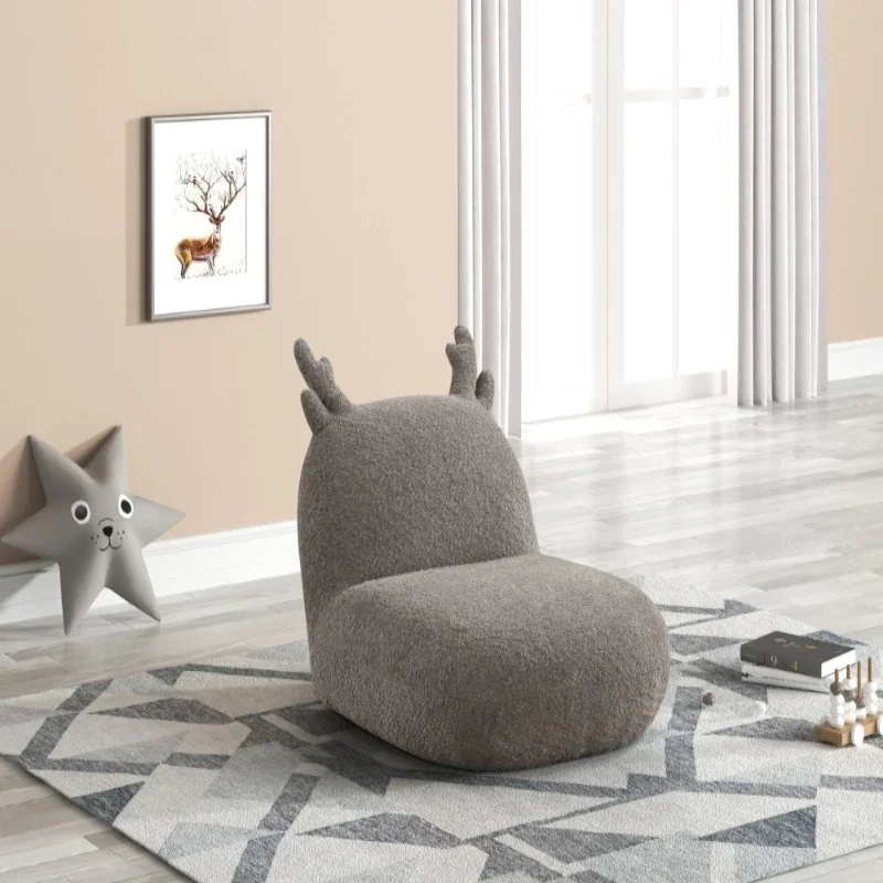 

Gray Cat-Shaped Kids Accent Chair Toddler Plush Single Sofa Playroom/Bedroom Cute & Soft Children's Furniture