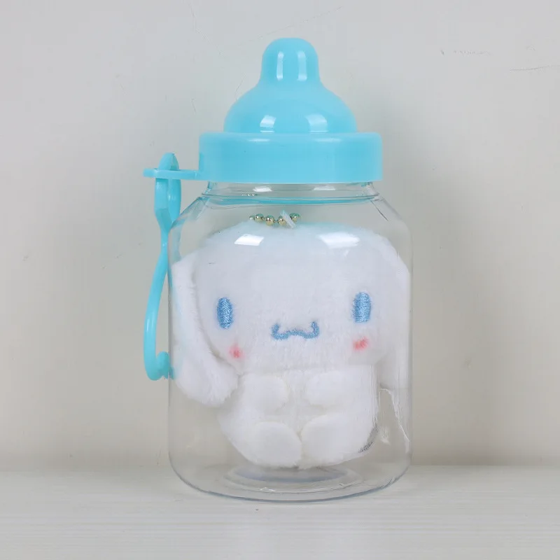 Sanrio Kuromi Cinnamoroll Cartoon Peripheral Hello Kitty Pachacco Baby Bottle Plush Toys Kawaii Bag Pendant Keychain Girls Gift