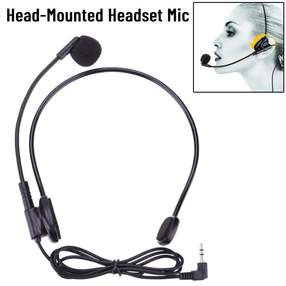 Cable de micrófono montado en la cabeza, auriculares con Cable Flexible de 3,5mm, amplificador de brazo para guía turístico, conferencia y discurso
