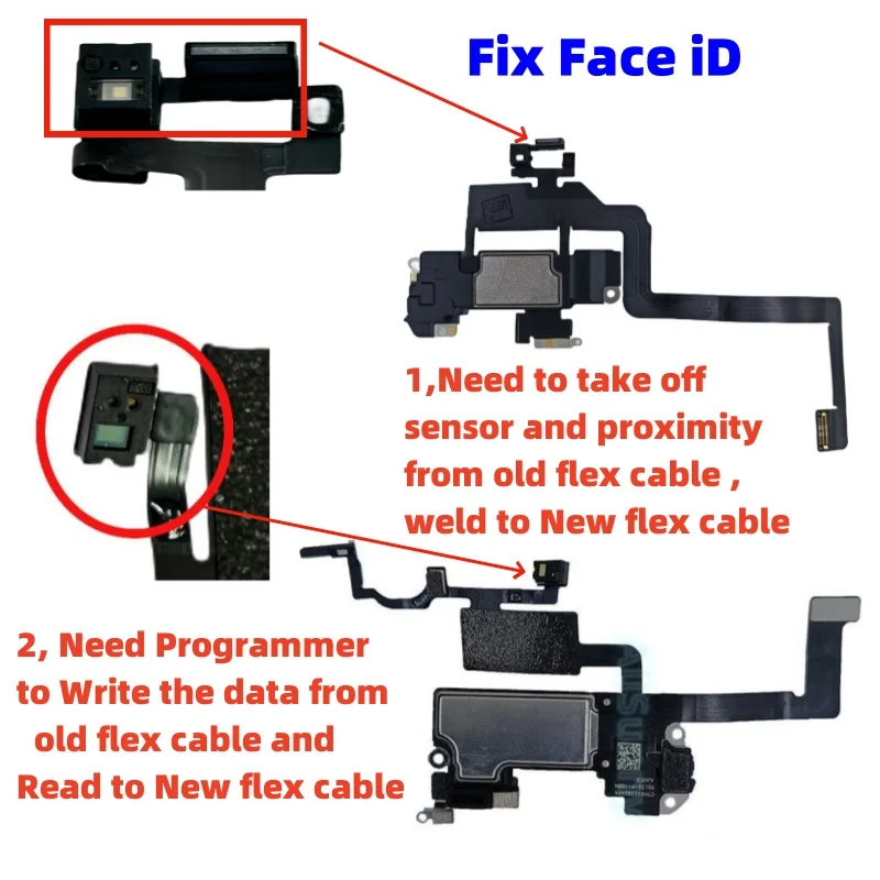 Oryginalny kabel flex słuchawki z mikrofonem do iPhone 12 mini 12 Pro Max, górny czujnik zbliżeniowy, mały zestaw słuchawkowy, naprawa Face ID, części zamienne. — zdjęcie produktu 6