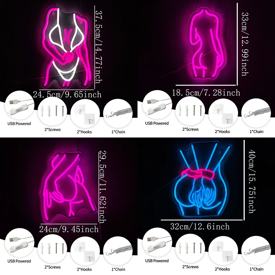 Pretty Ladies Body Neon Art Li - Garage Lighting Decor 评论和价格