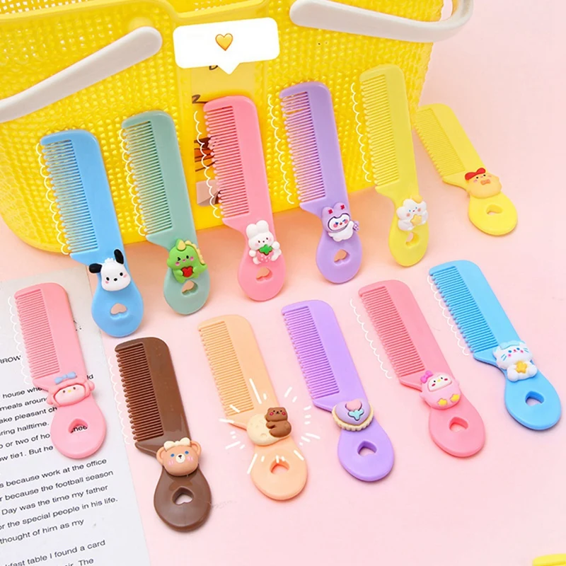 Cute Kids Hairdressing Comb Anti-static Pointed Tail Comb for Girls Whale Dinosaur Giraffe Hair Cmb Kids