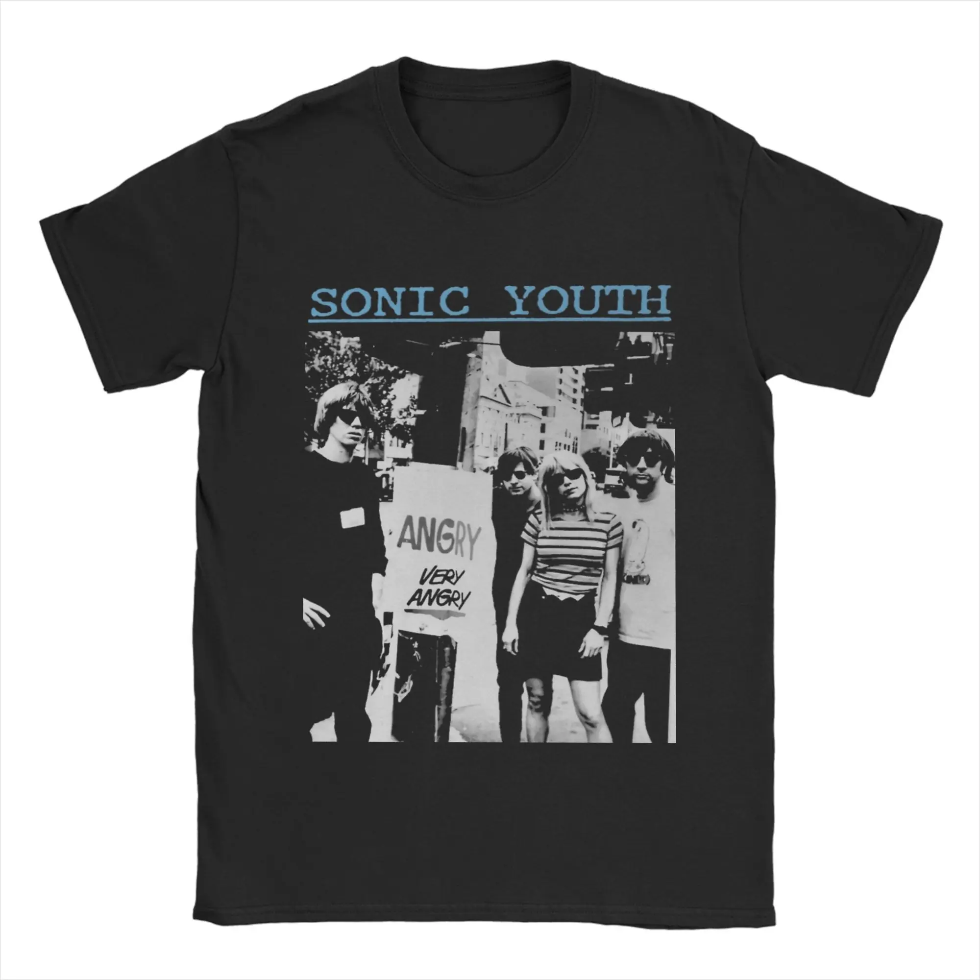 

Мужские футболки Sonic Youth Rock Band 2025 года, одежда из чистого хлопка, потрясающая футболка с короткими рукавами и круглым воротником, подарочная футболка
