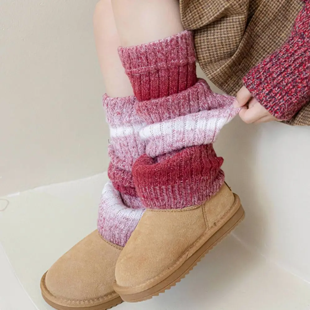 

Sweet Korean Style Children's Leg Warmers Harajuku Lolitas Knitted Leg Cover Foot Cover Pile Socks Gradient Color Socks Girls