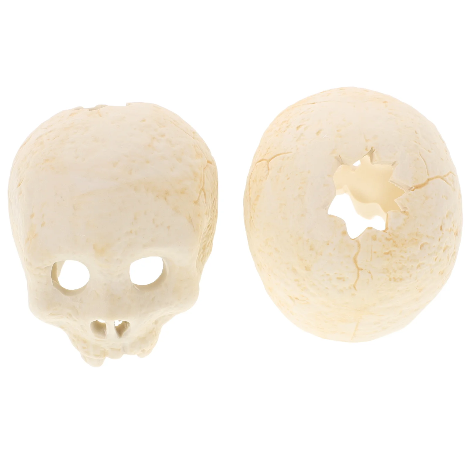 

2Pcs Skull Decoration Halloween Realistic Head Fireplace Prop Simulation Horror Party Supplies Halloween Skull Model