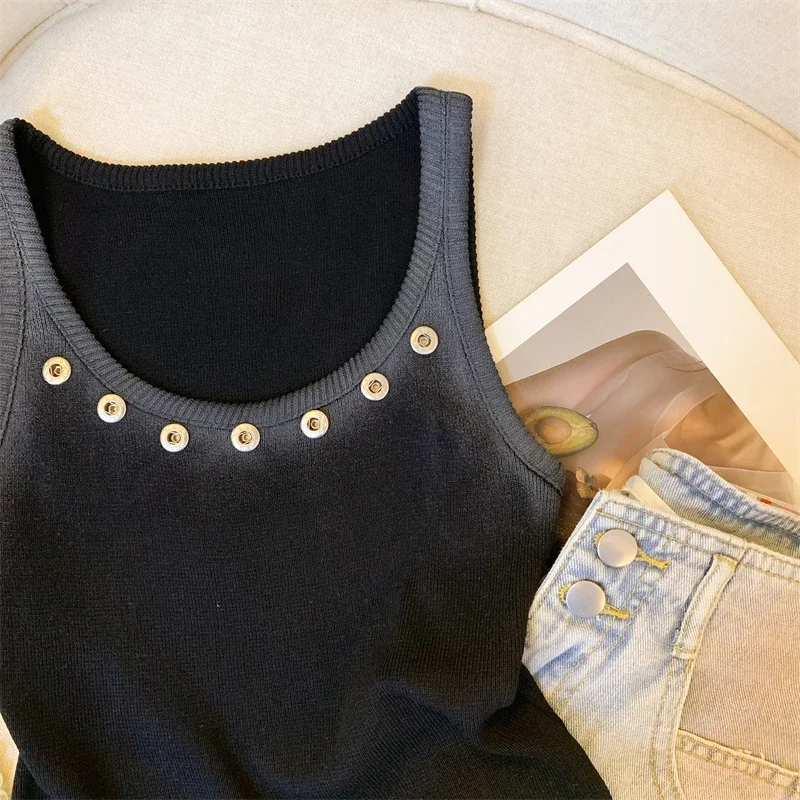 2025 Y2k Vintage Tank Tops Skinny Tie Dye Crop Tops Hollow Out Streetwear American Retro Sleeveless Tops Grunge E-girls Tee