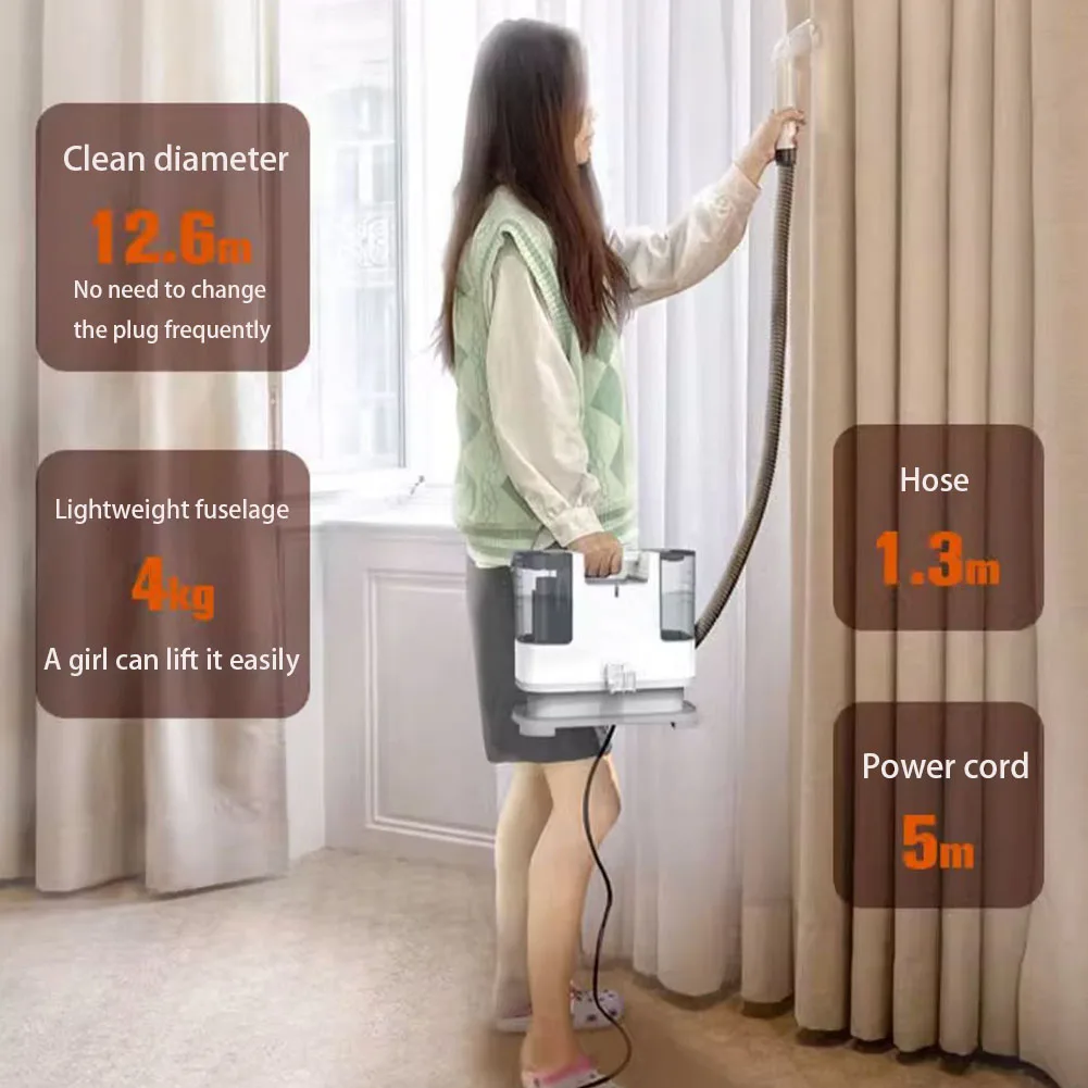 Carpet Cleaner Machine Upholstery Powerful Suction Deep Spot Cleaning Machine Multi-Function Portable 450W 9KPa Carpet Cleaner