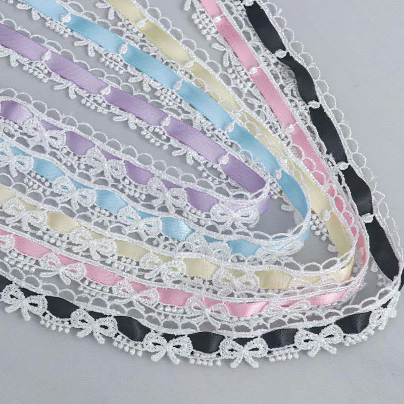 30Yards Flower Bow Ribbon Handmade Lace Trim for DIY Crafts Gift Packaging Sewing Edges And Decorative