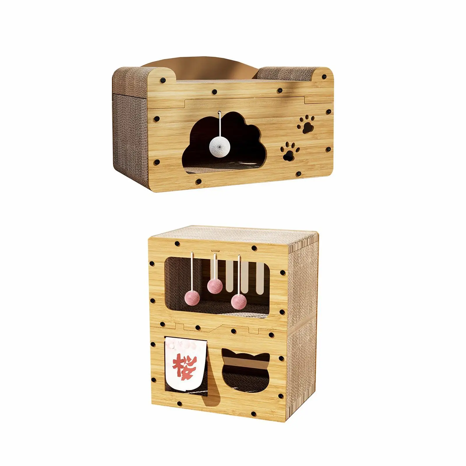 

Cardboard Cat House Cat House Toys Versatile Home Decoration Rest and Play Prevents Furniture Damage Scratcher Bed Play House