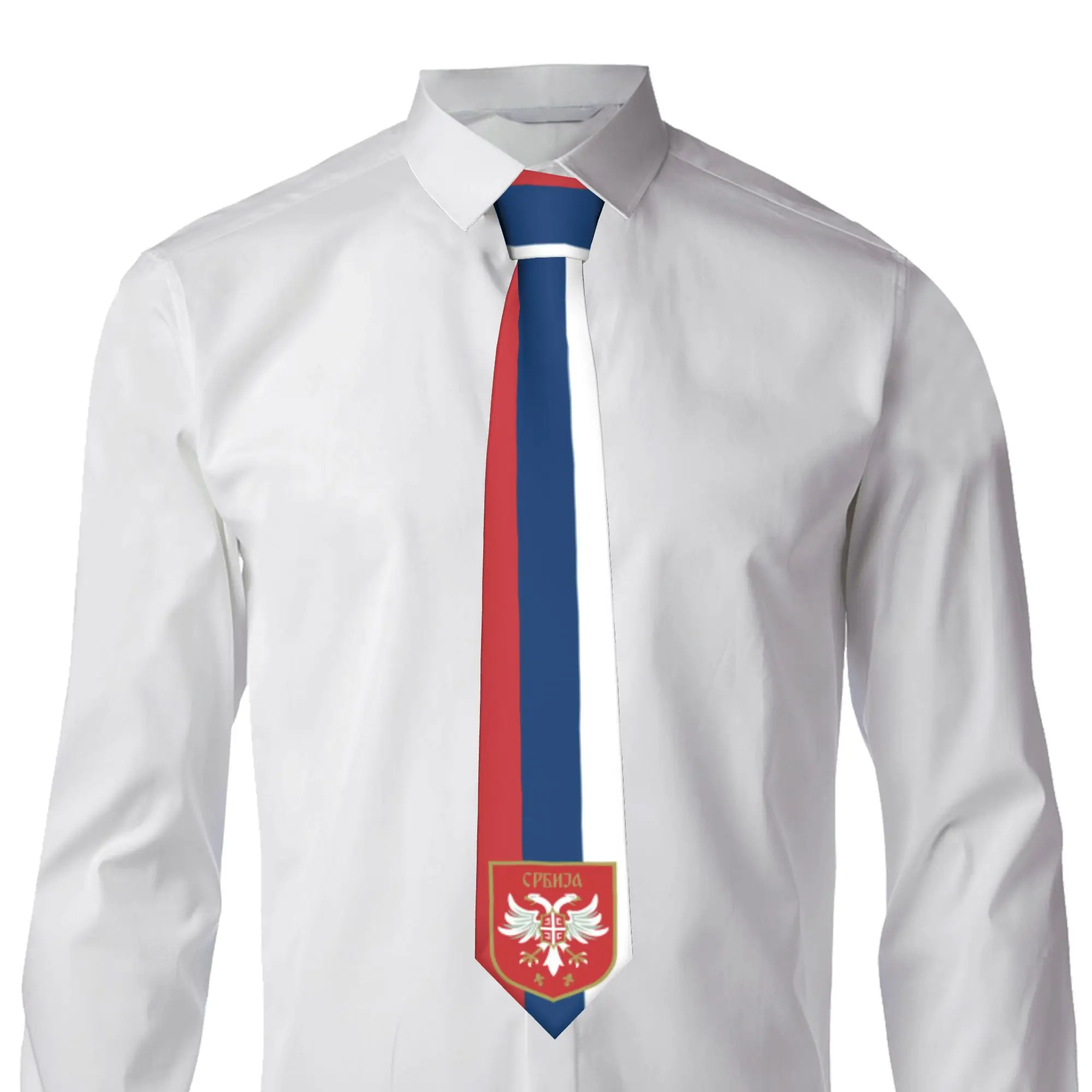 Formal Serbia Flag Ties for Wedding Men  Necktie