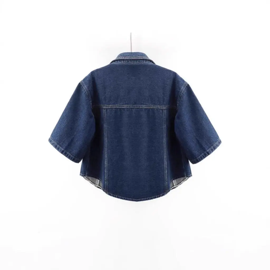 

Женская универсальная джинсовая куртка в европейском и американском стиле, короткая весна-лето, повседневный облегающий верхний жилет с короткими рукавами