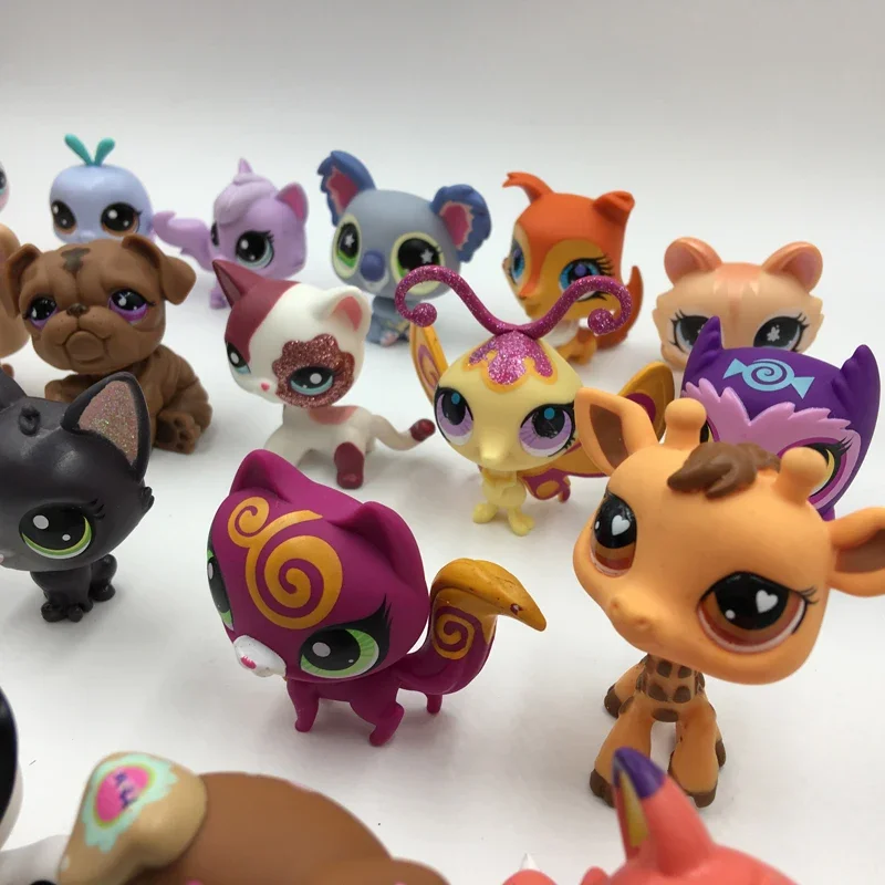 Rare pet 10pcs/lot littlest pet shop toy Cute Stands Cat Dog Rare Original Figure Bobble head toy Kitten Collie Spaniel lps