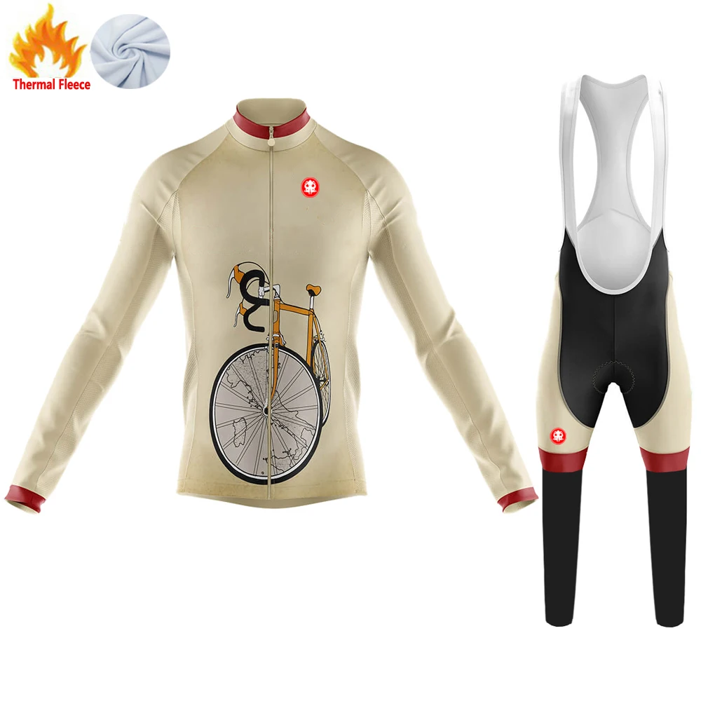 Winter Fleece conjunto ciclismo masculino KRAKEN OCTOPUS cycling jersey maillot velo homme mtb kleding heren велоформа мужская