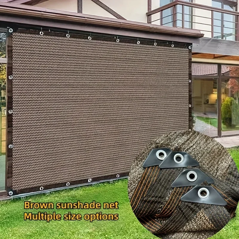 

1pcs Brown Sunshade Net 90% UV Block Polyester Fabric 81-90% Shading Durable Plastic Ideal for Garden Greenhouses Pavilions