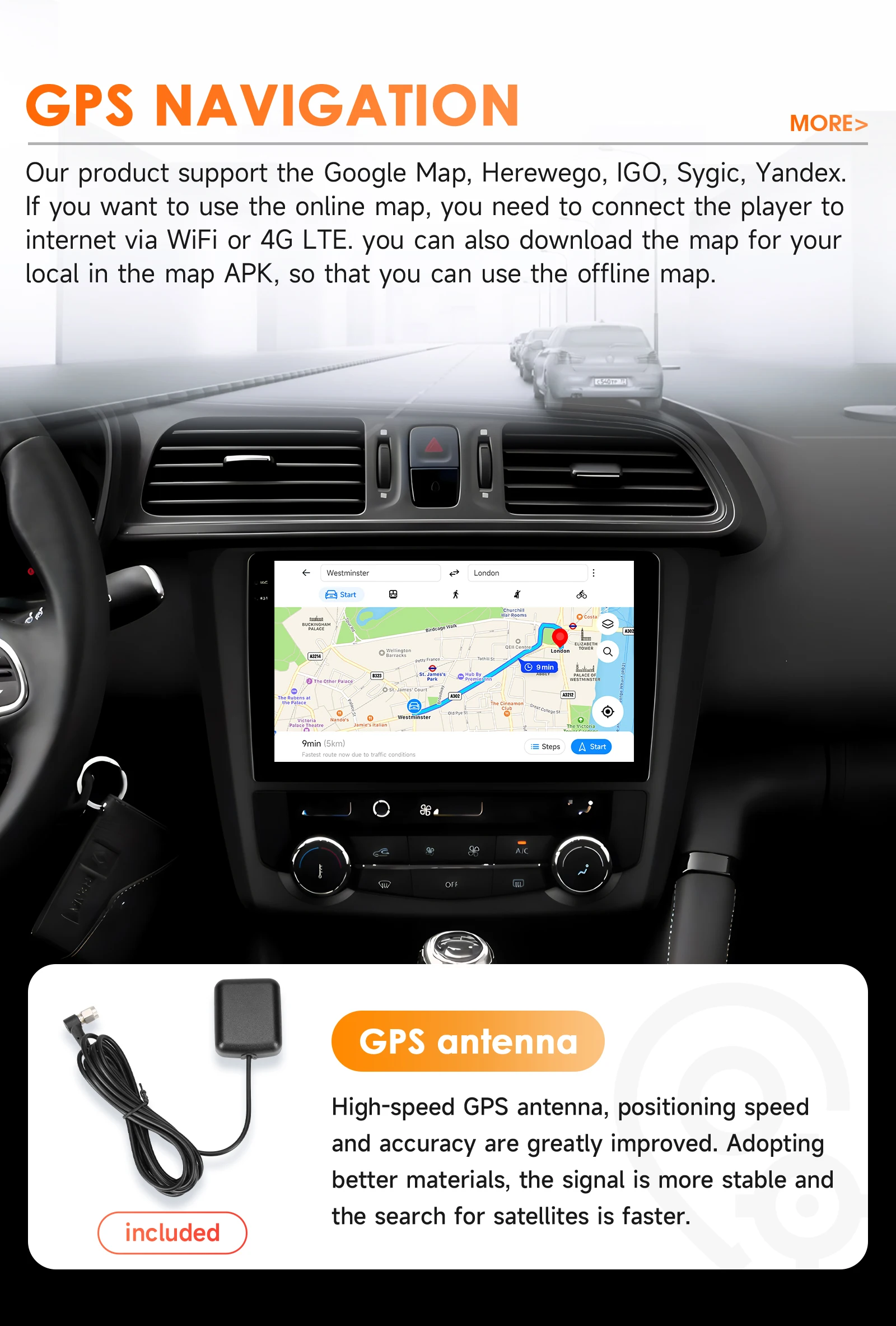 Hizpo 2 Din Android 14 Auto-Multimedia-Player für Renault Kadjar 2015–2019 GPS Carplay 4G AI Intelligenter Bildschirm Autoradio WIFI FM – Detail 9