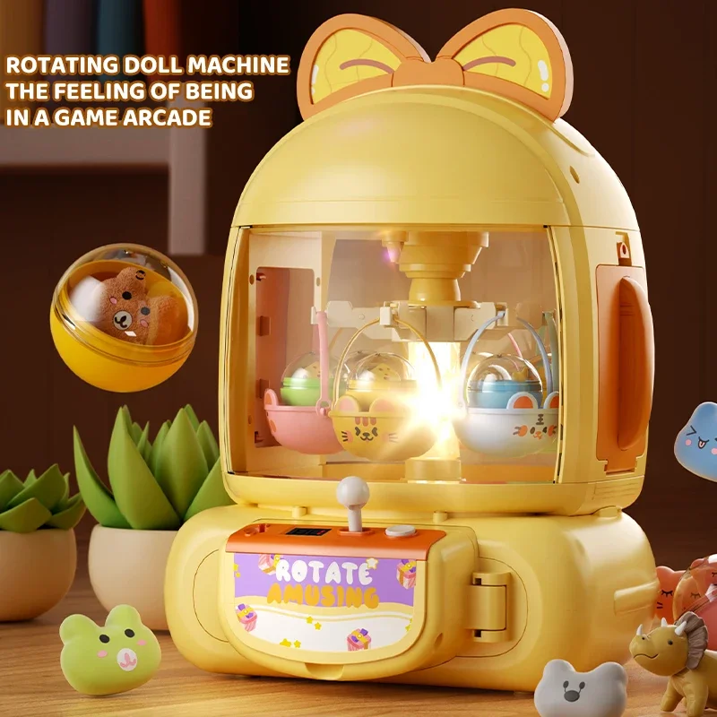 Claw Machine Toy for Kids Girl Boy Portable Plush Doll Grabber  with Music Toy Crane Machine Party Game Children Christmas Gifts