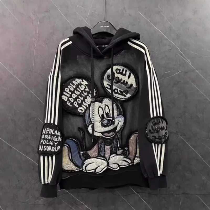 

Disney Cartoon Mickey Niche Design Sweatshirt For Women Autumn Winter New Fashion Hoodie Loose Casual Lazy Style Versatile Top