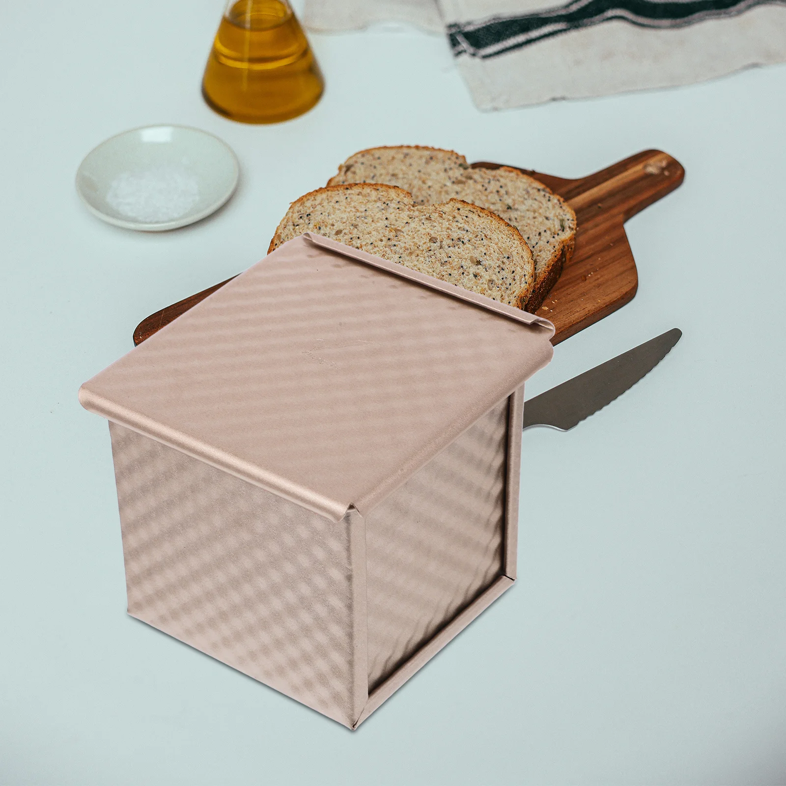

Mini Pullman Loaf Pan Non Stick Toast Mold Square Bread Baking Container Oven Sandwich Cake Pudding Aluminum Dessert Tin Baking