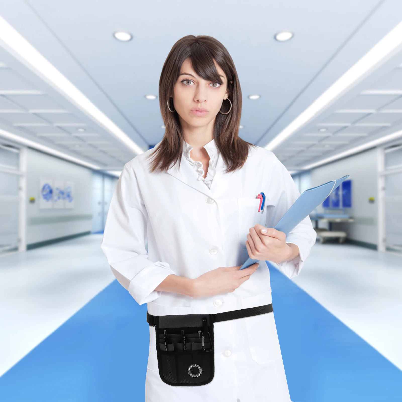 

1pc Medical Waist Pouch Multiple Pockets Storage Bag For Nurse Pharmacist Dentist Tool Organizer Oxford Cloth