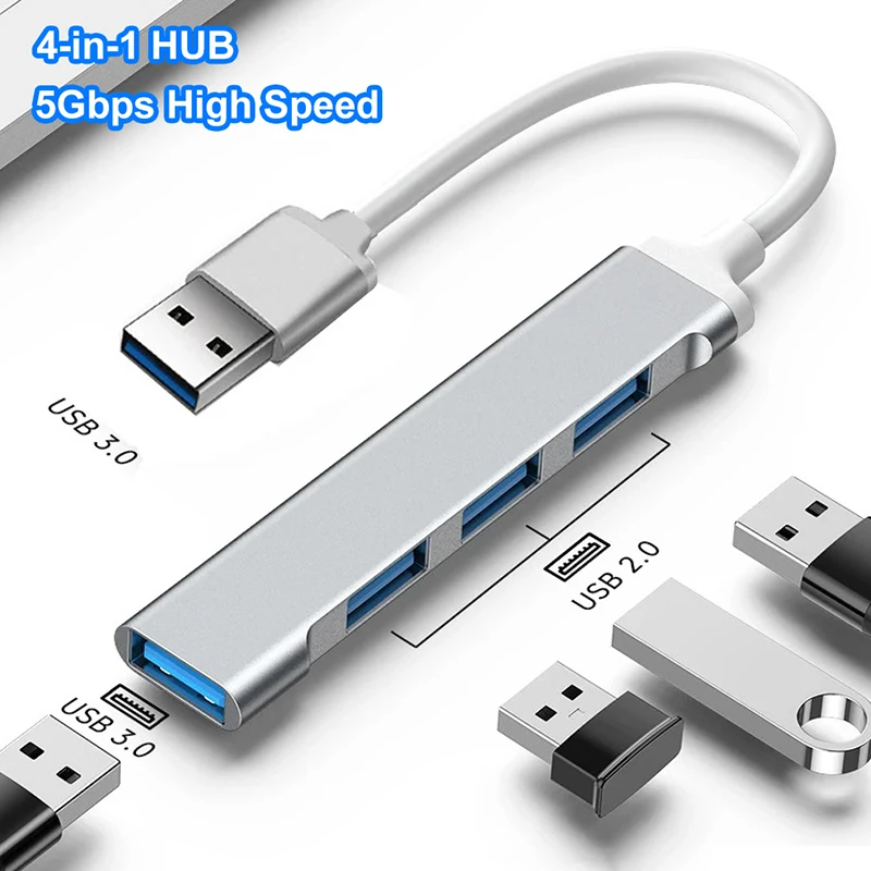 4 Ports USB 3.0 HUB Type C HUB Multi USB Splitter Type-C 5Gbps High Data Transmission USB 3.0 OTG Adapter for PC Macbook Laptops