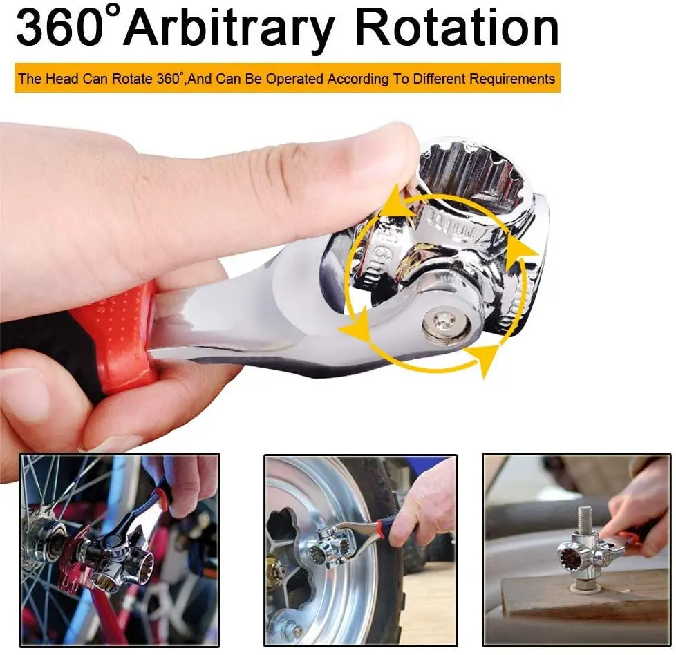 48 in 1 Socket Universal Wrench Multifunction Wrench Tool with 360 Degree Rotating Head Spanner Tool for Home and Car Repair