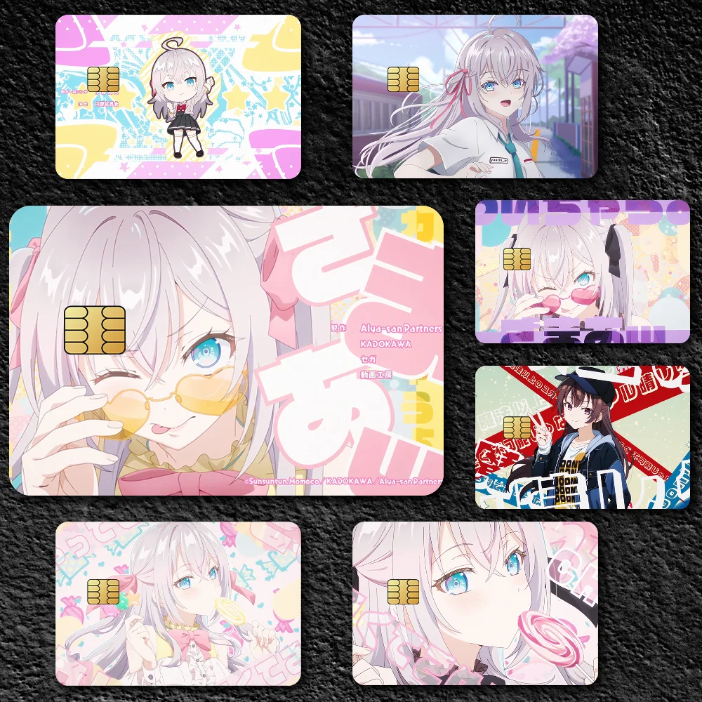 Alya Sometimes Hides Her Feelings Film Skin Cover Credit Card Stickers 4PCS Debit Front Decoration Bank Bus Pass Waterproof