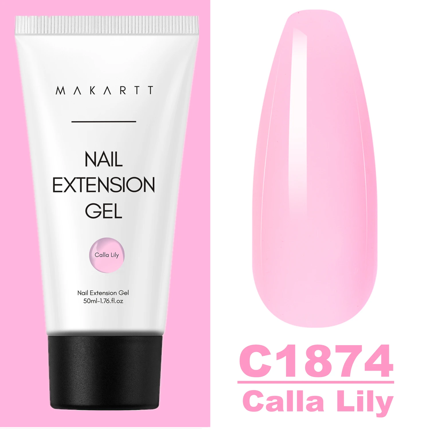 Makartt Poly Nails Acrygel, 50g Transparant/Roze/Nude Nagelverlengingsgel Glitter Builder Nagelgel voor trendy DIY nagelkunst